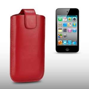 com IPOD TOUCH 4TH GENERATION RED PU LEATHER POCKET POUCH COVER CASE 