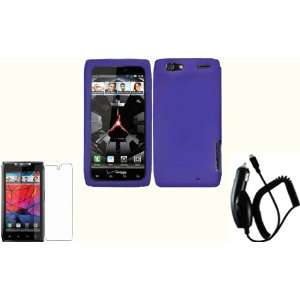 Dark Purple Silicone Jelly Skin Case Cover+LCD Screen Protector+Car 