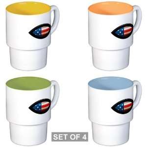  Stackable Coffee Mugs (4) US Christian Fish Ichthys 