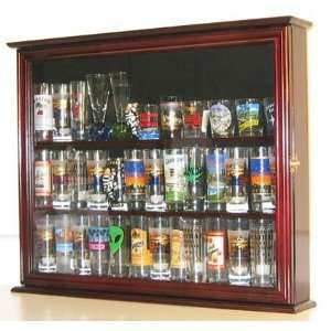  Rock Shot Glass and Tall Shooter Display Case Holder Cabinet, glass 