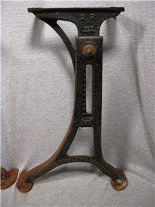 Adjustable Cast Iron Table Base Legs Kenney Wolkins Machine Age 