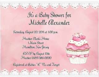   Cupcake Boy or Girl Personalized Baby Shower Invitations w/Envelopes