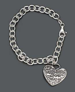 Sterling Silver Bracelet, Graffiti Heart Charm   Bracelets   Jewelry 