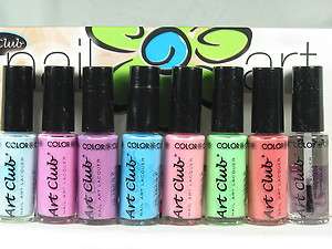 Art Club Nail Art PASTELS COLLECTION 7 Lacquers + 1  
