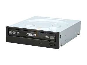 ASUS 24X DVD Burner Black SATA Model DRW 24B3LT LightScribe Support 