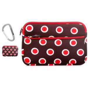  Red Brown Polkadots Sleeve Carry Case for 9 AXION AXN 