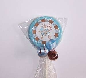 30 Baby Shower Blue/ Brown Buggy Chocolate lollipop favors +30 free 