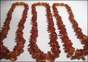 LOT 3 BALTIC AMBER TEETHING BABY NECKLACES  