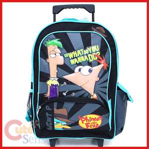 Phineas & Ferb School Roller Backpack Rolling Bag  16  