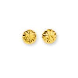   Yellow Small Diamond Cut Half Ball Stud Earrings   JewelryWeb Jewelry
