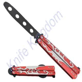   Practice Butterfly Knife Red Scorpion Handle Balisong Knives  
