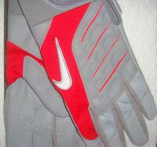XL  Nwt Nike Sphere Dry Show Elite Baseball Batting Gloves GRAY RED 