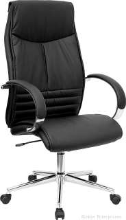 Black Leather High Back Computer Office Desk Chair  