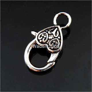 B159/ 80Pcs Tibetan silver Heart Lock clasp 13×25.5mm  