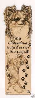Chihuahua Long Haired Laser Engraved Dog Bookmarks  
