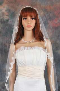 1T Ivory Chapel Mantilla Lace Bridal Wedding Veil  