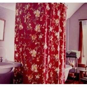 Woolrich Red Country Floral Fabric Shower Curtain Romantic  