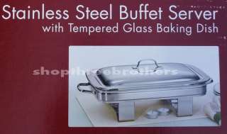 New Tramontina Stainless Steel Buffet Food Server Chafer with Glass 