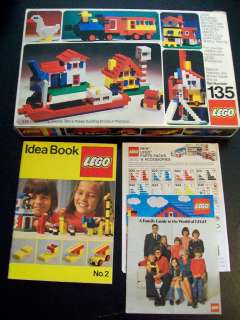 VINTAGE LEGO BUILDING SET 135 original box 338+ pieces 1974 + Idea 