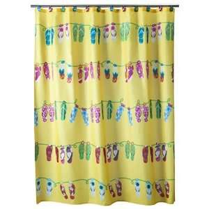   and Sand Flip Flop Yellow Beach Themed Shower Curtain: Home & Kitchen