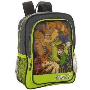 Ben 10 Alien Force 16 inch Backpack Dark Grey and Green Accessory 
