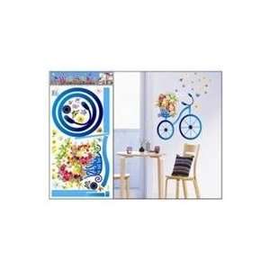  Bicycle with Basket Full of Flowers Wall Stickers Decals 