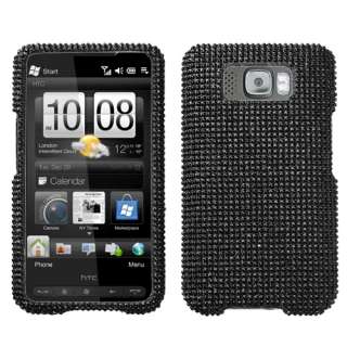 BLACK FULL BLING CELL PHONE CASE for HTC HD2 T MOBILE  