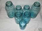 Vintage Blue Ball Perfect Mason Canning Jars 3 Differ