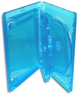 10 Pak TRIPLE SLIM 14mm BLU RAY CASE w/ Blu Ray Logo  