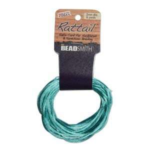 2mm Satin Rattail Braiding Cord Turquoise 6 Yards For Kumihimo and 