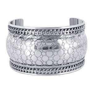    Silver Plated Brass 42mm wide Designer Cuff Bracelet Jewelry