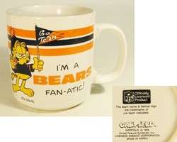   Chicago Bears Garfield Cat Coffee Tea Cup Mug 1978 Enesco Fan Souvenir
