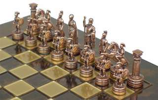 Romans Copper & Brass Chess Set & Board Package, Brown  