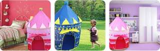 New Blue Kids Castle Palace Tent Prince Play House Childrens Cubby 