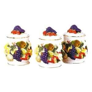  MIXED FRUIT 3 D Canisters Set of 3 ^NEW^ Canister