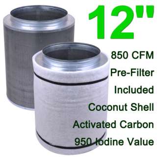   Hydroponic Air Activated Carbon Charcoal Filter Odor Control Scrubber