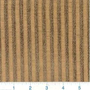  54 Wide Chenille Fabric Stripes Taupe/Gold By The Yard 