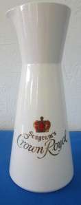 Vintage Seagrams Crown Royal Pitcher Liquor Canadian Whiskey  