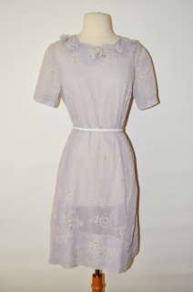   40s 50s Purple Floral Desiger Anin Beder Daisy Day Dress VLV   L XL