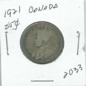  1921 Canada Silver Quarter in 2x2 coin holder #2033 