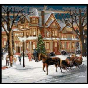   : Ride in Christmas Village Counted Cross Stitch Kit: Everything Else