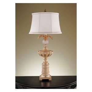 Palm Court Antique White Table Lamp & Shade