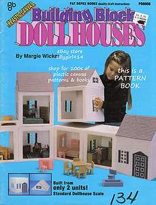 BUILDING BLOCK DOLLHOUSES~Plastic Canvas PATTERN BOOK  
