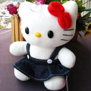 Hello kitty dress grid skirt soft fill doll toy KT D09L  