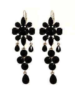 Rodrigo Otazu Black Swarovski chandelier earrings  