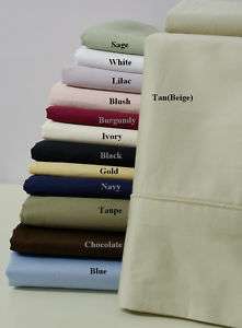 Deep Pocket Fitted Sheets 600 TC Egyptian Cotton Ivory  