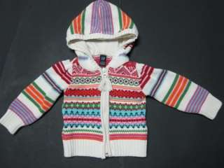   Toddler Girl Hooded FAIR ISLE Sweater w Elbow Pads Size 18 24 month