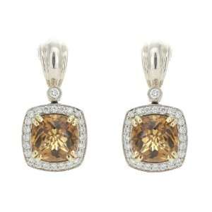   14k Gold Silver Diamond Citrine Earring Charles Krypell Jewelry
