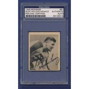  1948 Bowman Alex Wojciechowicz #61 Signed Card PSA/DNA 
