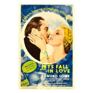 Lets Fall in Love, Edmund Lowe, Ann Sothern on Midget Window Card 